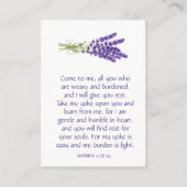 メモリアル祈りの言葉ラベンダーガーデンフラワー 名刺 (正面)