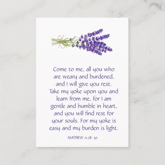 メモリアル祈りの言葉ラベンダーガーデンフラワー 名刺 (正面)