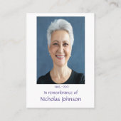 メモリアル祈りの言葉ラベンダーガーデンフラワー 名刺 (裏面)