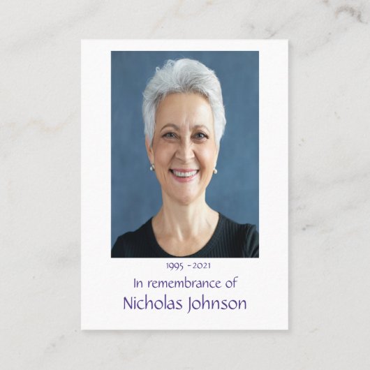 メモリアル祈りの言葉ラベンダーガーデンフラワー 名刺 (裏面)