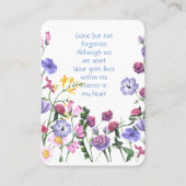 メモリアル祈りの言葉ラベンダーガーデンフラワー 名刺 (正面)