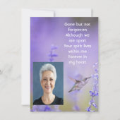 メモリアル祈りの言葉ラベンダーハミングバードガーデン ノートカード (正面)