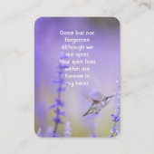 メモリアル祈りの言葉ラベンダーハミングバードガーデン 名刺 (正面)