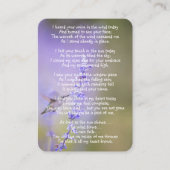 メモリアル祈りの言葉ラベンダーハミングバードガーデン 名刺 (正面)