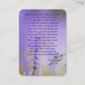 メモリアル祈りの言葉ラベンダーハミングバードガーデン 名刺 (正面)