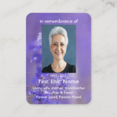 メモリアル祈りの言葉ラベンダーハミングバードガーデン 名刺 (裏面)