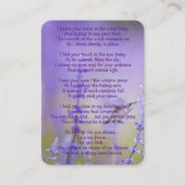 メモリアル祈りの言葉ラベンダーハミングバードガーデン 名刺 (正面)