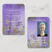 メモリアル祈りの言葉ラベンダーハミングバードガーデン 名刺 (正面/裏面)