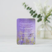 メモリアル祈りの言葉ラベンダーハミングバードガーデン 名刺 (スタンド正面)