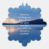 メモリアル祈りの言葉レイクサンライズ自然 オーナメントカード (裏面)