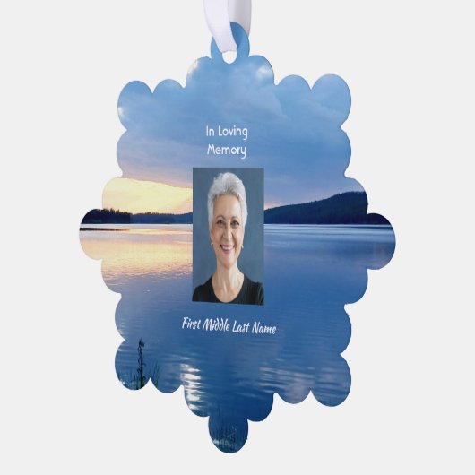 メモリアル祈りの言葉レイクサンライズ自然 オーナメントカード (左)