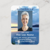 メモリアル祈りの言葉レイクサンライズ自然 名刺 (裏面)