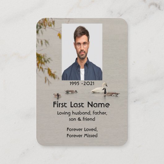 メモリアル祈りの言葉レイクポンドパークゲーゼスワム 名刺 (裏面)