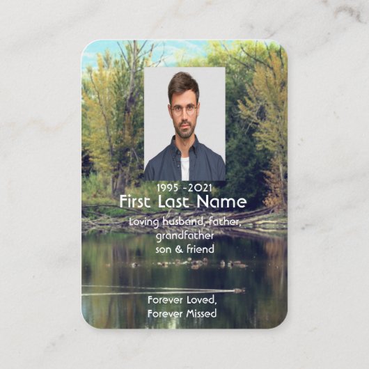 メモリアル祈りの言葉レイクポンドパークダックスウォーター 名刺 (裏面)