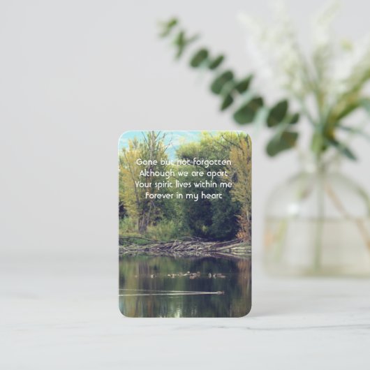 メモリアル祈りの言葉レイクポンドパークダックスウォーター 名刺 (スタンド正面)