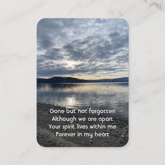 メモリアル祈りの言葉レイク夕べサンセット 名刺 (正面)