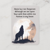 メモリアル祈りの言葉ローンウルフハウリングアニマル 名刺 (裏面)