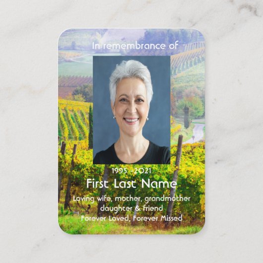 メモリアル祈りの言葉ヴィネヤードワイナリーワイン 名刺 (裏面)