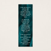 メモリアル祈りの言葉葬式ブックマークエメラルドグリーン (裏面)