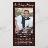 メモリアル祈りの言葉葬式ブックマークブルゴーニュ・プレイド (正面)