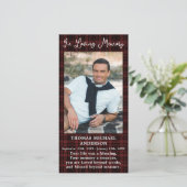 メモリアル祈りの言葉葬式ブックマークブルゴーニュ・プレイド (スタンド正面)