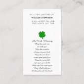 メモリアル祈りの言葉賛美ズカード 名刺 (裏面)