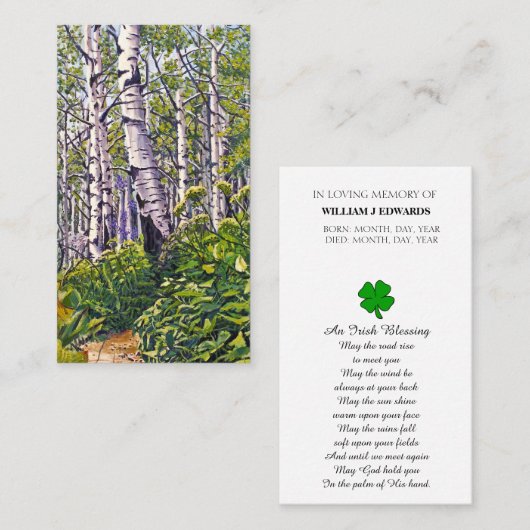 メモリアル祈りの言葉賛美ズカード 名刺 (正面/裏面)