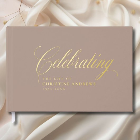 メモリアル祝「金ゴールドフォイル、ブラウン」 ゲストブック