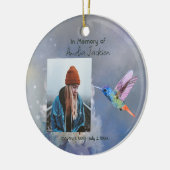 メモリアル美しいガーデンフラワーハミングバード セラミックオーナメント (左)