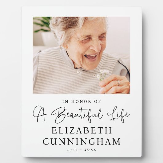 メモリアル美しいモダンライフエレガントシック写真 フォトプラーク (正面)