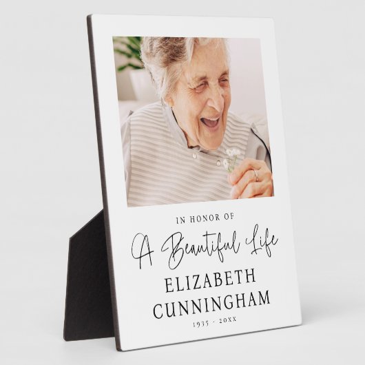 メモリアル美しいモダンライフエレガントシック写真 フォトプラーク (側面)