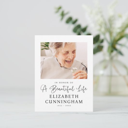 メモリアル美しいモダンライフエレガントシック写真 ポストカード (スタンド正面)