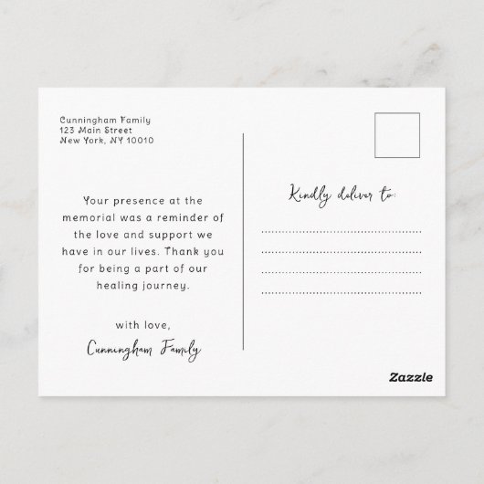 メモリアル美しいモダンライフエレガントシック写真 ポストカード (裏面)