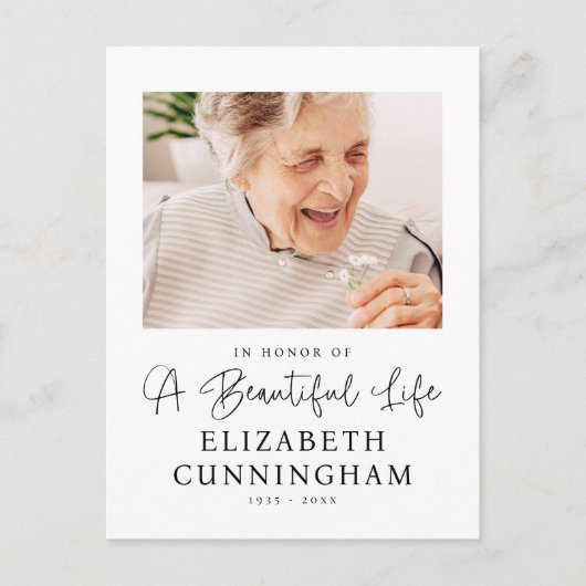 メモリアル美しいモダンライフエレガントシック写真 ポストカード (正面)