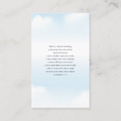 メモリアル葬儀の雲の天国モダン写真 名刺 (裏面)