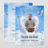 メモリアル葬儀カード招待デザイン 案内状 (正面/裏面)