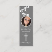 メモリアル葬儀クロスフォトフローラモチーフブックマーク スキニー名刺 (正面)