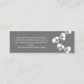 メモリアル葬儀クロスフォトフローラモチーフブックマーク スキニー名刺 (裏面)