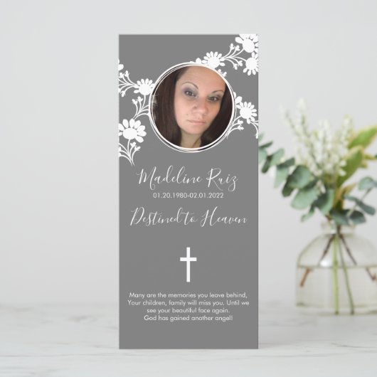 メモリアル葬儀クロスフォトフローラモチーフ (スタンド正面)