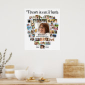 メモリアル葬儀ハート形40フォトコラージュ ポスター (キッチン)