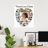 メモリアル葬儀ハート形40フォトコラージュ ポスター (ホームオフィス)