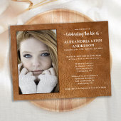 メモリアル葬儀フォトレザーお祝い・オブ・ライフ インビテーションポストカード