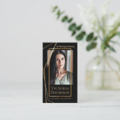 メモリアル葬儀フォト祈りの言葉ゴールデンエレガントフレーム 名刺 (スタンド正面)