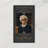 メモリアル葬儀フォト祈りの言葉ゴールデンエレガントフレーム 名刺 (正面)