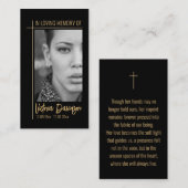 メモリアル葬儀フォト祈りの言葉ゴールデンクロスフレーム 名刺 (正面/裏面)