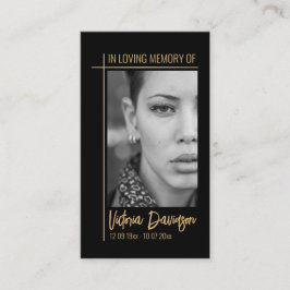 メモリアル葬儀フォト祈りの言葉ゴールデンクロスフレーム 名刺