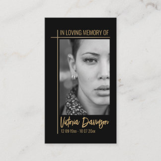 メモリアル葬儀フォト祈りの言葉ゴールデンクロスフレーム 名刺