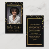 メモリアル葬儀フォト祈りの言葉ゴールデンフレームカスタム 名刺 (正面/裏面)