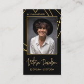 メモリアル葬儀フォト祈りの言葉ゴールデンフレームカスタム 名刺 (正面)