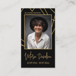 メモリアル葬儀フォト祈りの言葉ゴールデンフレームカスタム 名刺